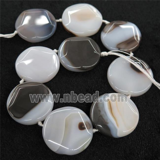 Natural Heihua Montana Agate Coin Beads Circle