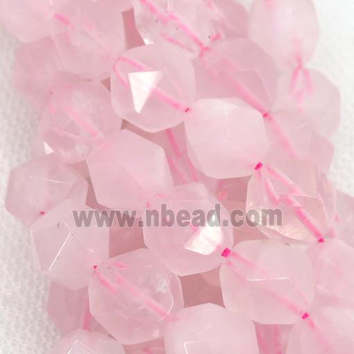 Rose Quartz Beads, faceted round, starcut