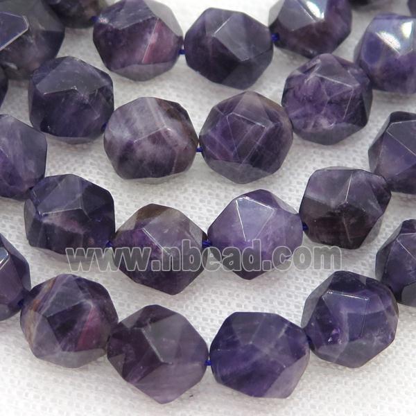 Purple Amethyst Beads, faceted round, starcut