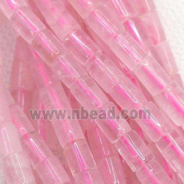 Rose Quartz beads, tube