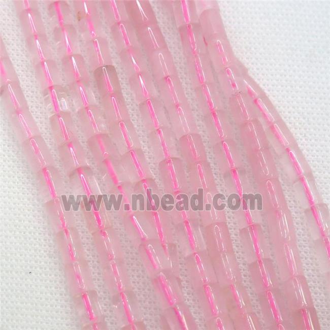 Rose Quartz beads, tube