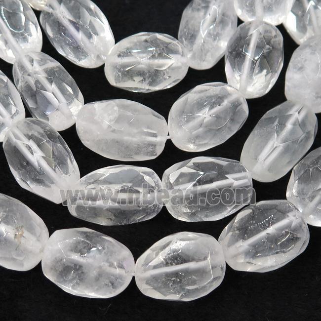 Clear Quartz Beads, faceted freeform