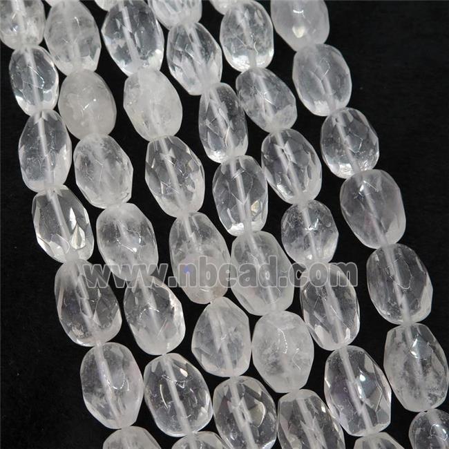 Clear Quartz Beads, faceted freeform