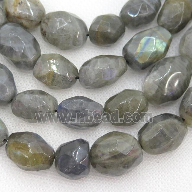 Labradorite Beads, faceted freeform