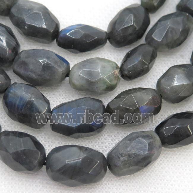 Labradorite Beads, faceted freeform