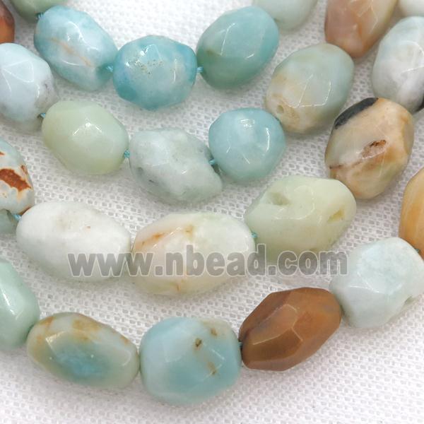 Chinese Amazonite Beads, faceted freeform