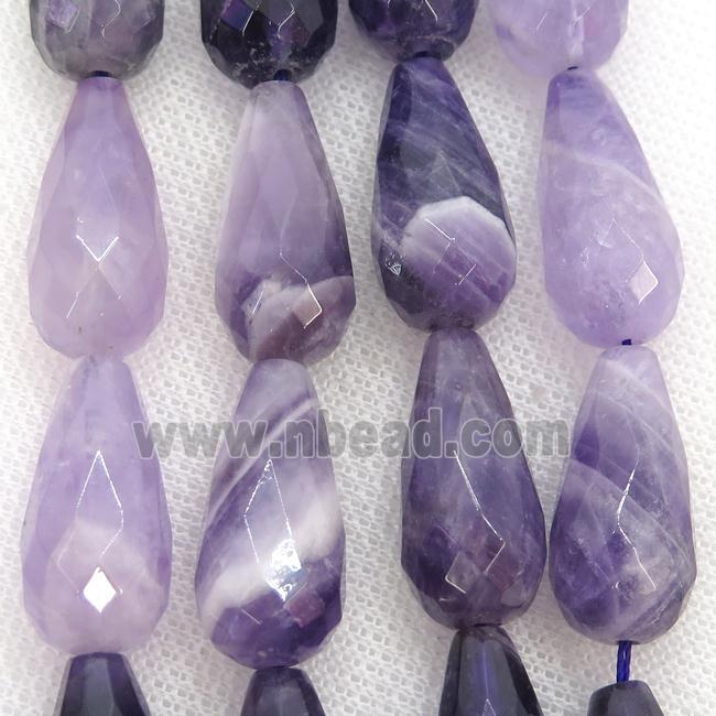 Amethyst Beads, faceted teardrop