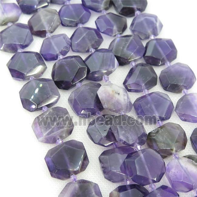 purple Amethyst Beads, faceted rectangle