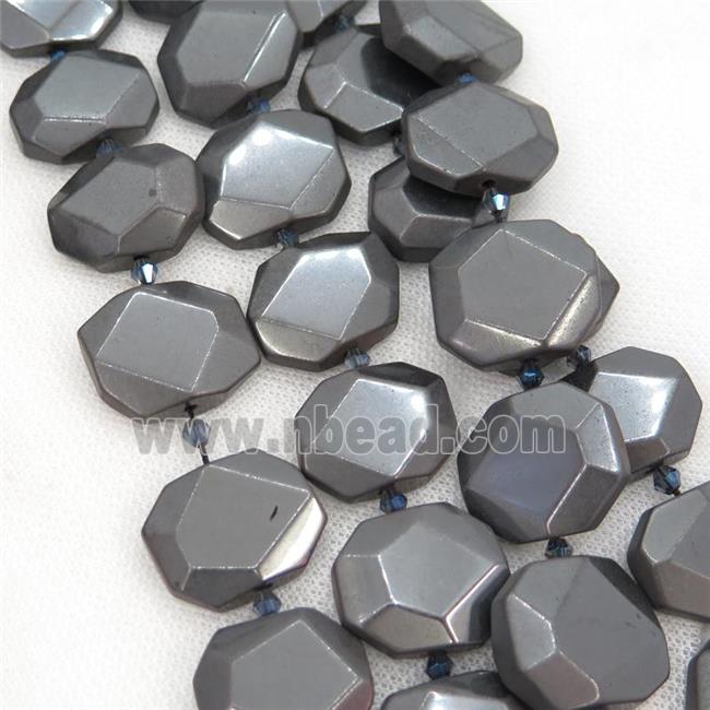 Iron Pyrite Beads, faceted rectangle