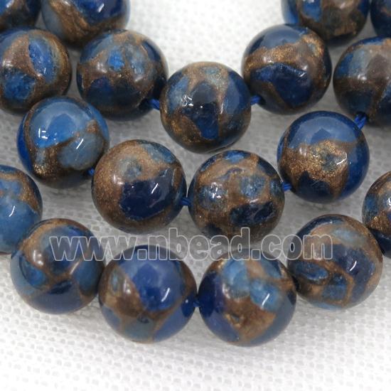 Assembled Gemstone Beads, round, royalblue