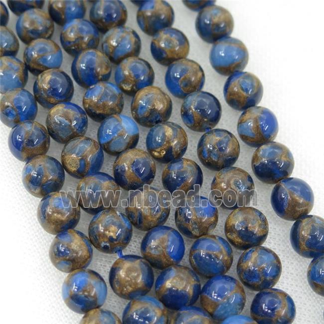 Assembled Gemstone Beads, round, royalblue