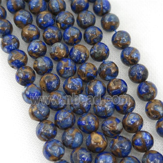 Assembled Lapis Beads, blue, round