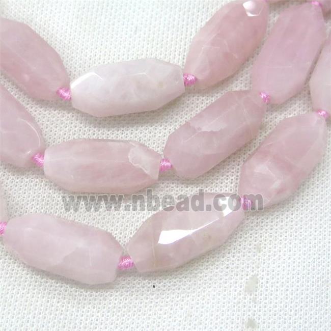 Rose Quartz Beads, faceted rice