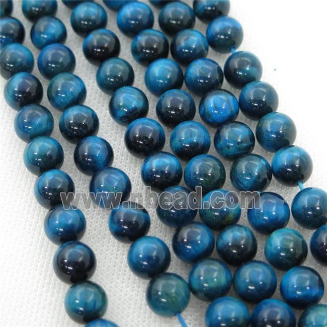 blue Tiger eye stone beads, round