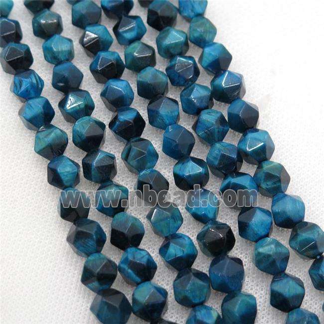 blue Tiger eye stone beads, faceted round