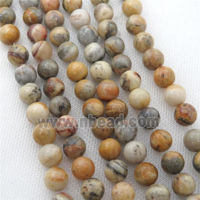 yellow Crazy Agate Beads, round