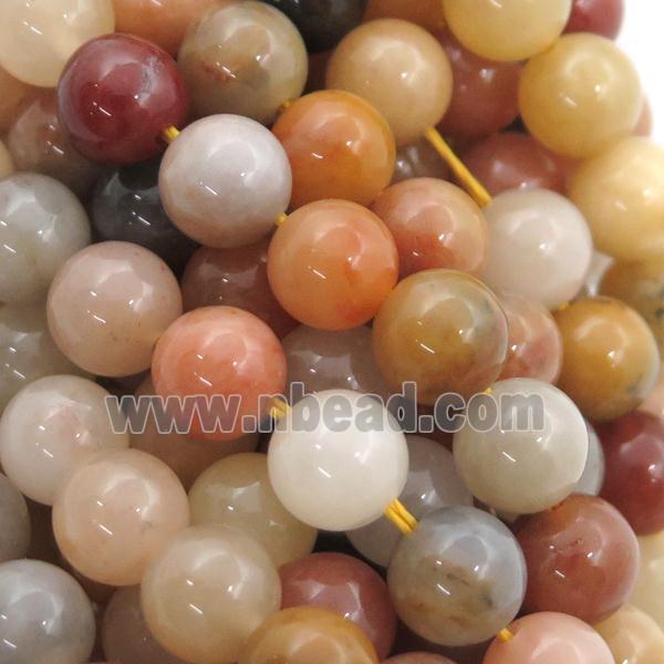 Natural Aventurine Beads Multicolor Smooth Round