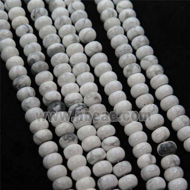 white Howlite Turquoise Beads, rondelle