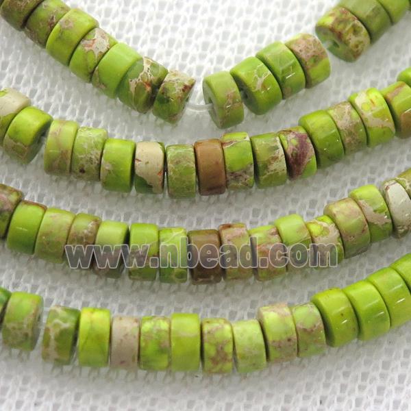 olive Imperial Jasper heishi beads