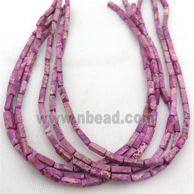 hotpink Imperial Jasper cuboid beads