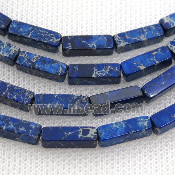 blue Imperial Jasper cuboid beads