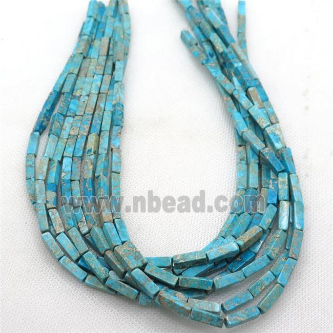 aqua Imperial Jasper cuboid beads