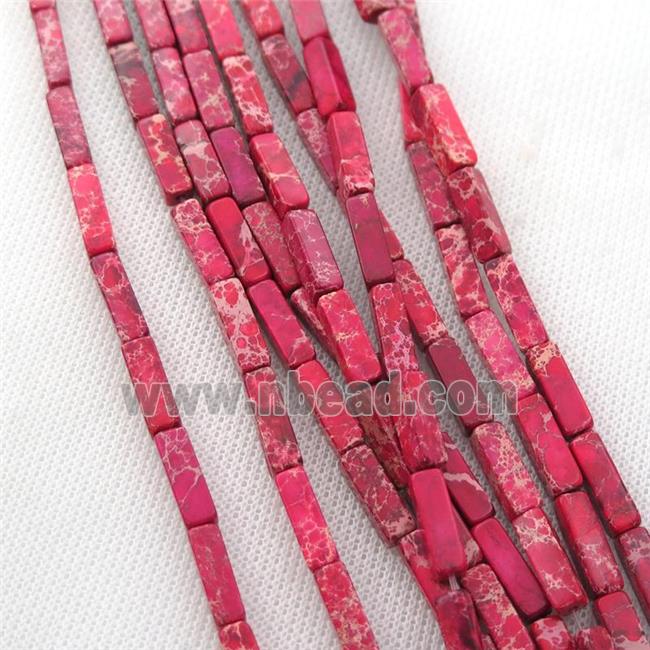 red Imperial Jasper cuboid beads