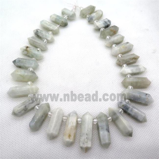 white MoonStone bullet beads