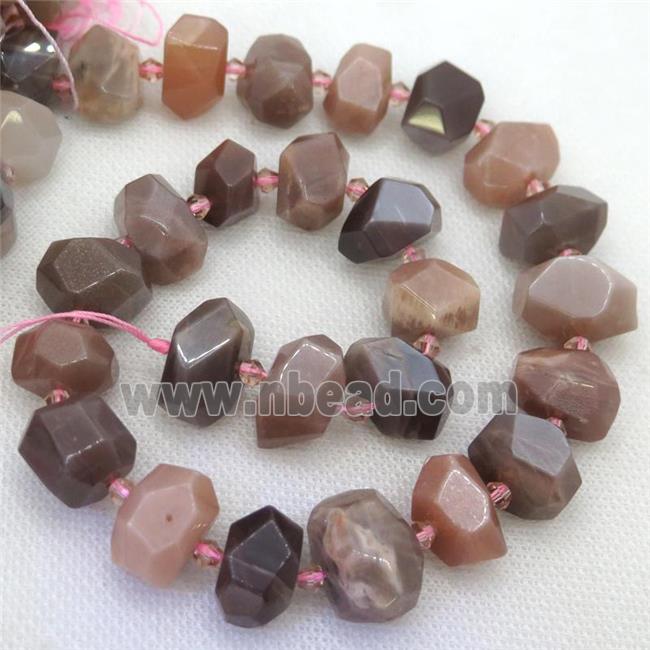 MoonStone nugget beads, faceted freeform