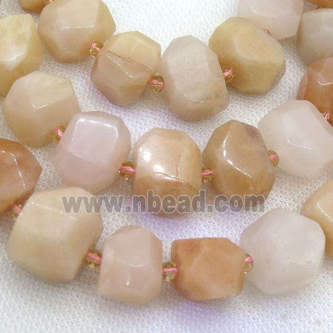 pink Aventurine nugget beads, faceted freeform