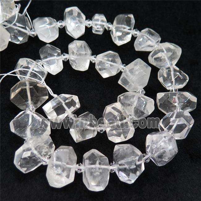 Clear Quartz nugget beads, faceted freeform