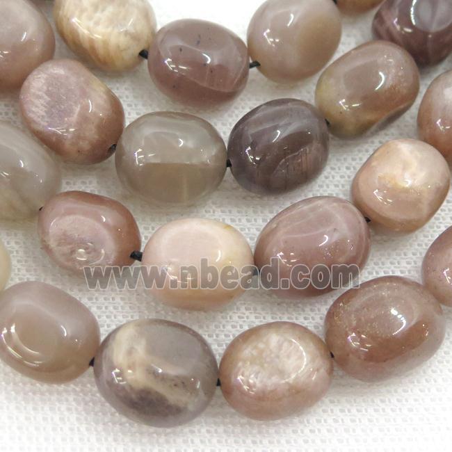 moonstone nugget beads, freeform