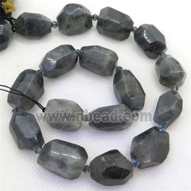 Labradorite nugget beads, faceted freeform