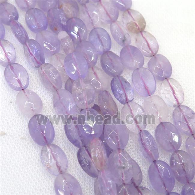 Amethyst beads, faceted oval