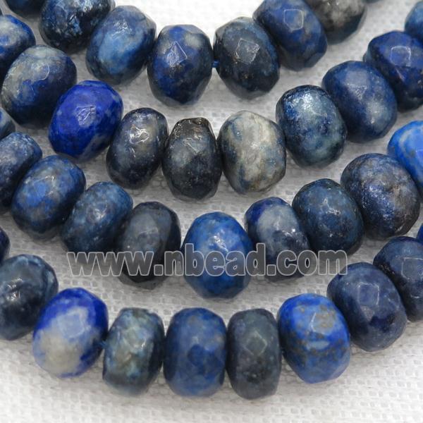 blue Lapis beads, faceted rondelle