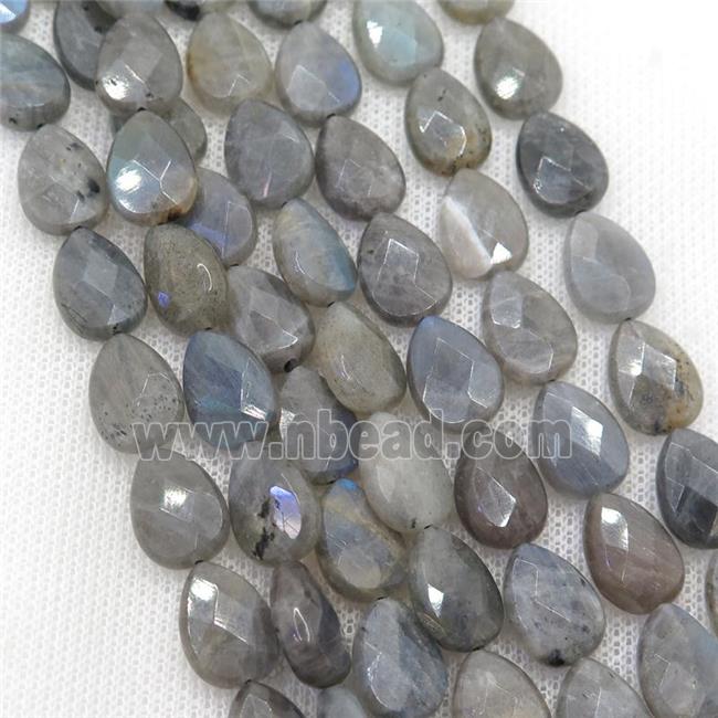 Labradorite beads, faceted teardrop