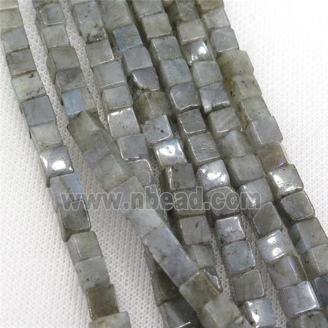 Labradorite cube beads