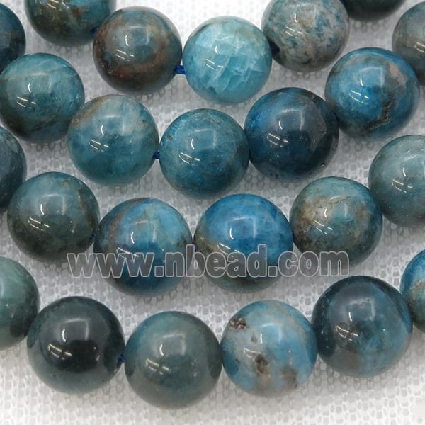 round Blue Apatite Beads