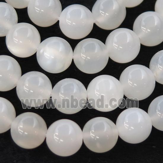 white MoonStone Beads, round