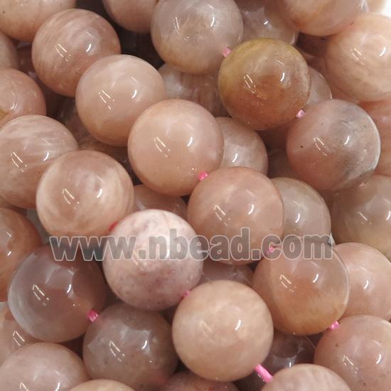 peach MoonStone Beads, round, B-grade