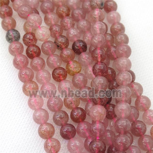 round Strawberry Quartz Beads