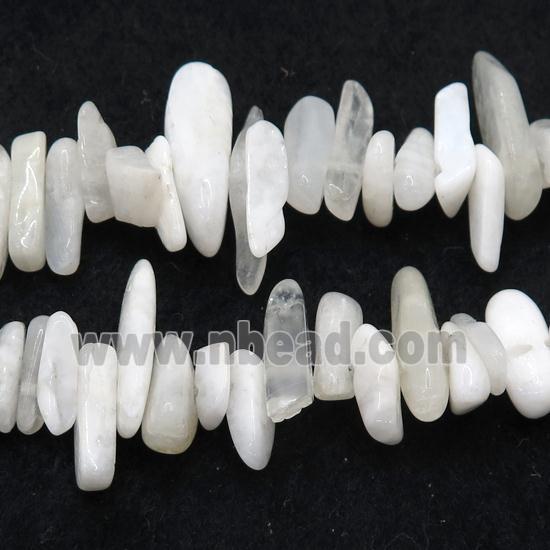 white MoonStone chip beads