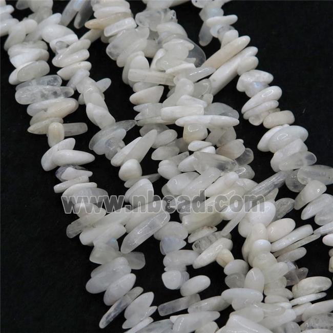 white MoonStone chip beads