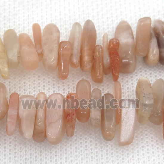 peach MoonStone chip beads