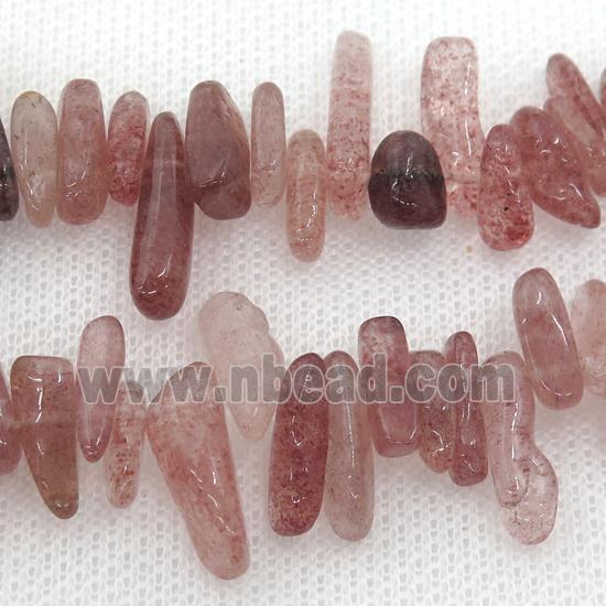 pink Strawberry Quartz chip beads