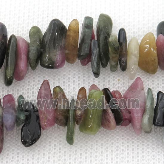 Tourmaline beads chip, multicolor