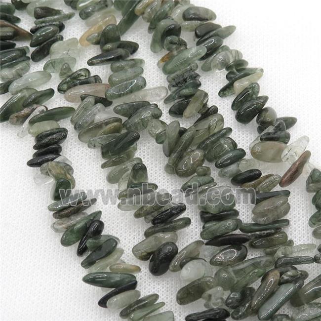 green Rutilated Quartz beads chip