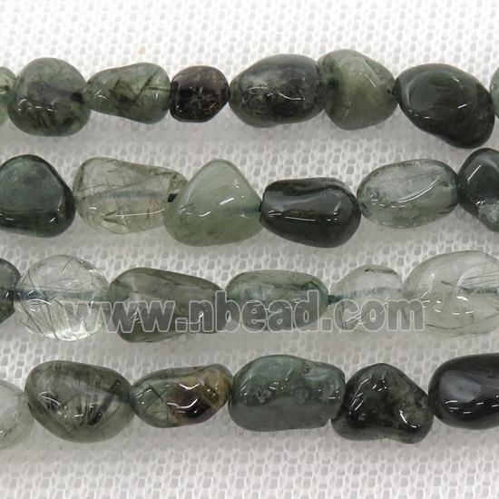 green Rutilated Quartz chip beads