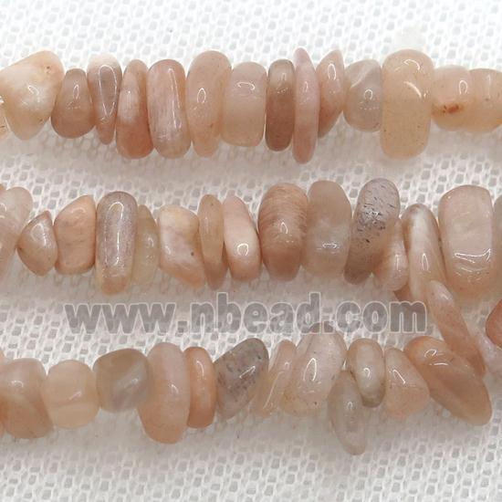 peach SunStone chip beads