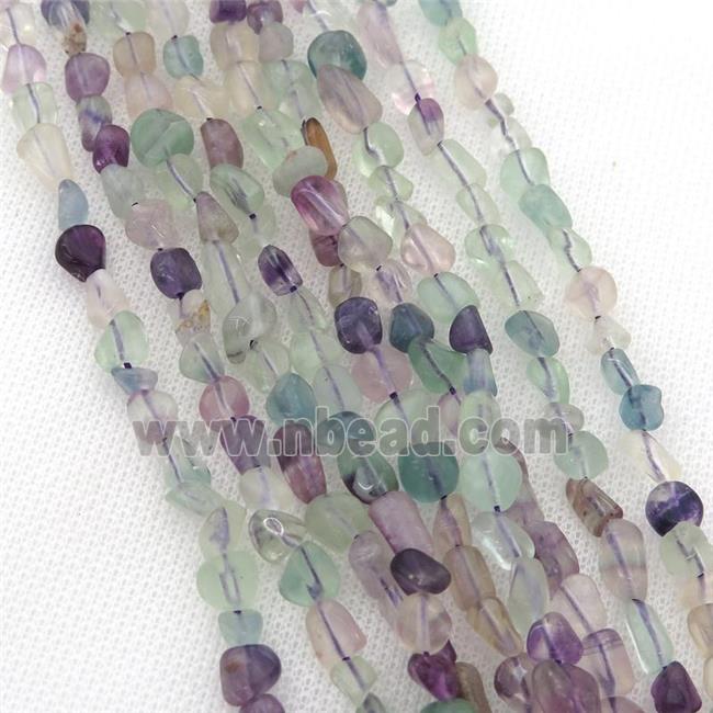 Fluorite chip beads, multicolor